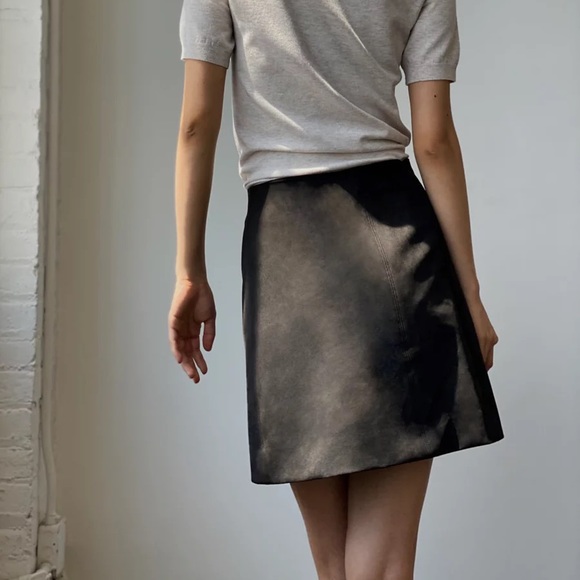 Aritzia Babaton Modern Mini Skirt - Brown Suede US 0 - Picture 2 of 6